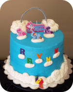 My Little Pony Rainbow Cake (Cake is 6 colors on the inside)