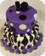 Zebra Print 18th Birthday Cake