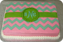 Chevron Monogram Birthday Cake