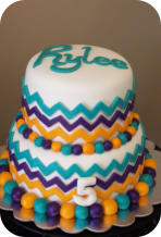 2-tier Chevron Birthday Cake