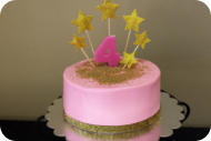 Pink and Gold Sparkle Birthday Cake